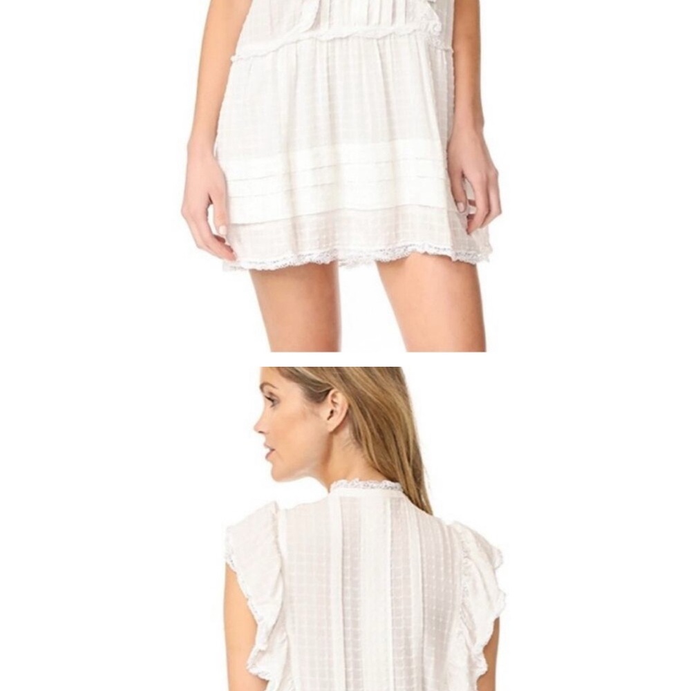 Chic White Ruffled Mini Dress - Picture 5 of 6